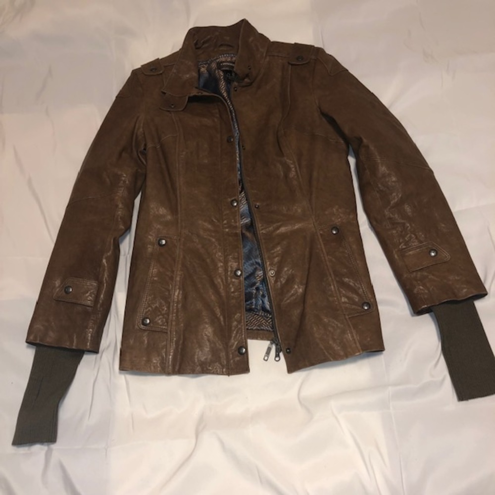 Danier genuine leather jacket in chocolate brown color